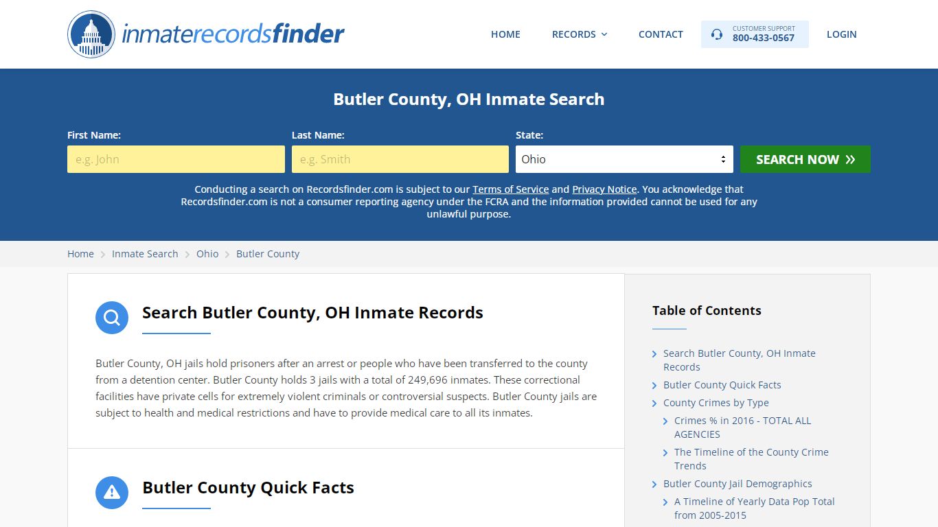 Butler County, OH Inmate Lookup & Jail Records Online