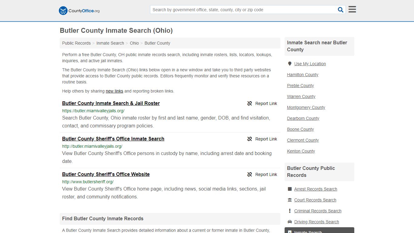 Inmate Search - Butler County, OH (Inmate Rosters & Locators)